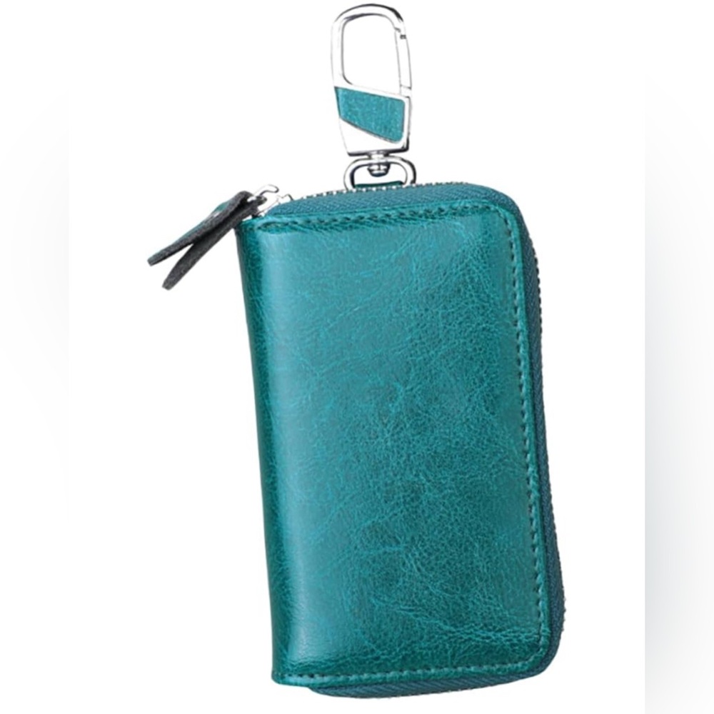 Leather Key Case Wallet Zipper Car Key Holder Wallet - Picture 2 of 9